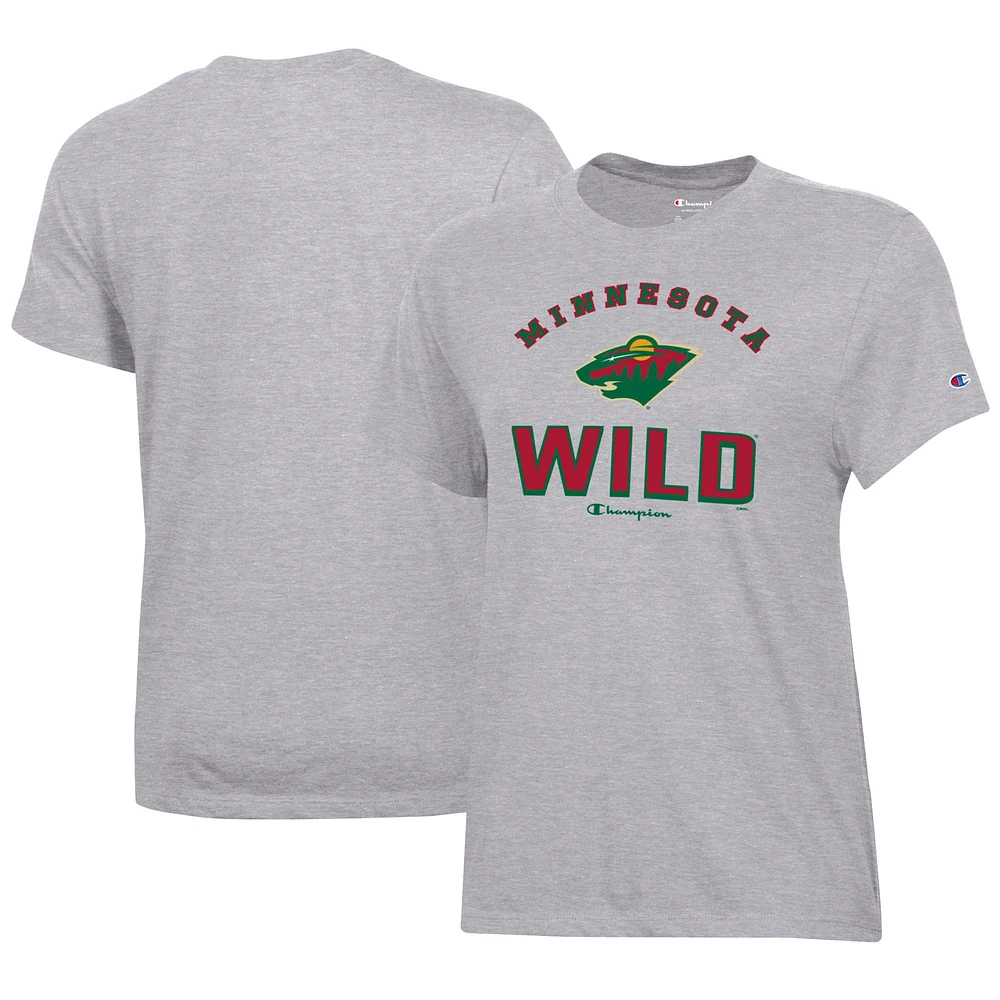 Women's Champion Heather Gray Minnesota Wild Core T-Shirt