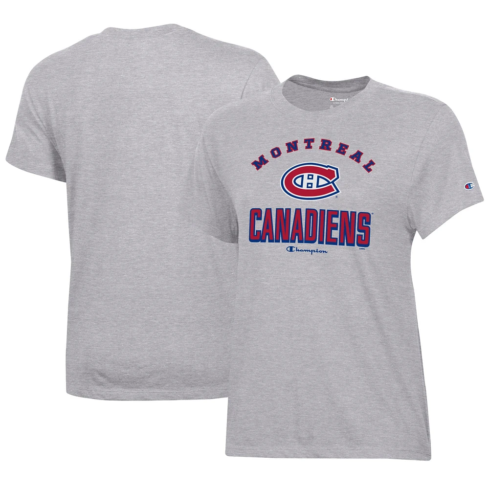 Women's Champion Heather Gray Montreal Canadiens Core T-Shirt