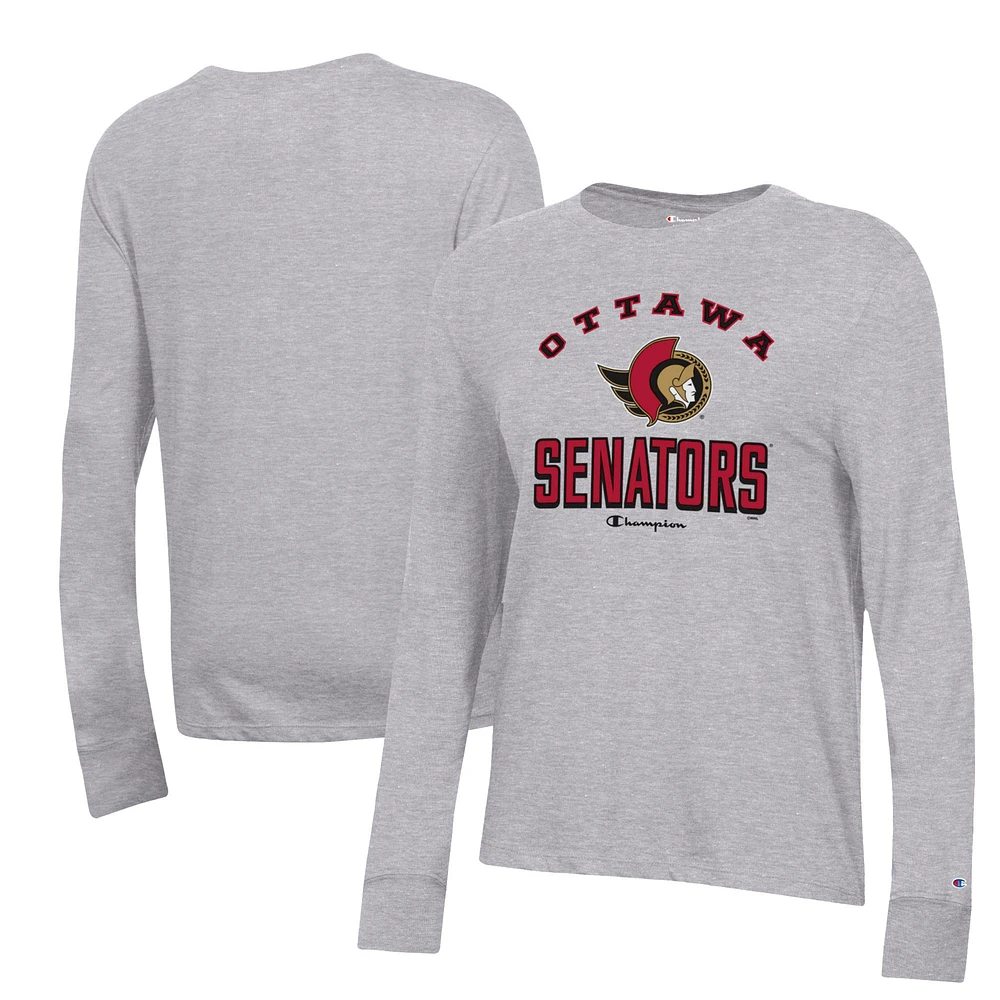 Women's Champion Heather Gray Ottawa Senators Core Long Sleeve T-Shirt