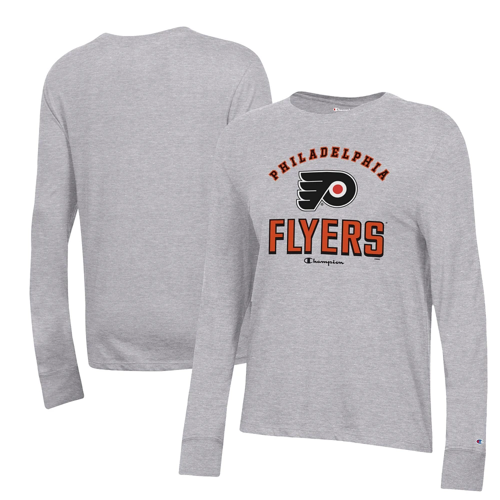 Women's Champion Heather Gray Philadelphia Flyers Core Long Sleeve T-Shirt