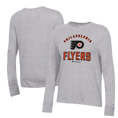Women's Champion Heather Gray Philadelphia Flyers Core Long Sleeve T-Shirt