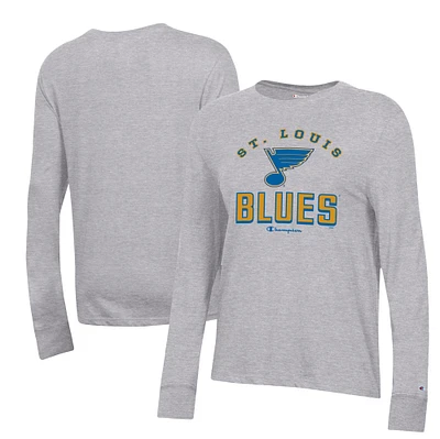 Women's Champion Heather Gray St. Louis Blues Core Long Sleeve T-Shirt