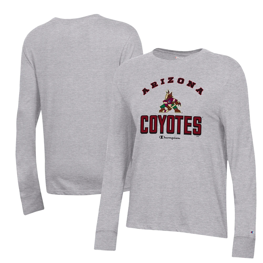 Women's Champion Heather Gray Arizona Coyotes Core Long Sleeve T-Shirt