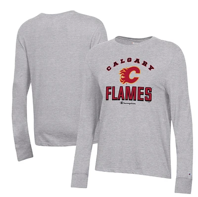 Women's Champion Heather Gray Calgary Flames Core Long Sleeve T-Shirt