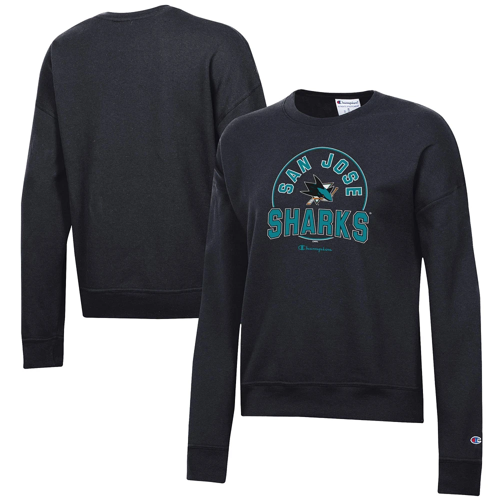 Women's Champion Black San Jose Sharks Powerblend Pullover Sweatshirt