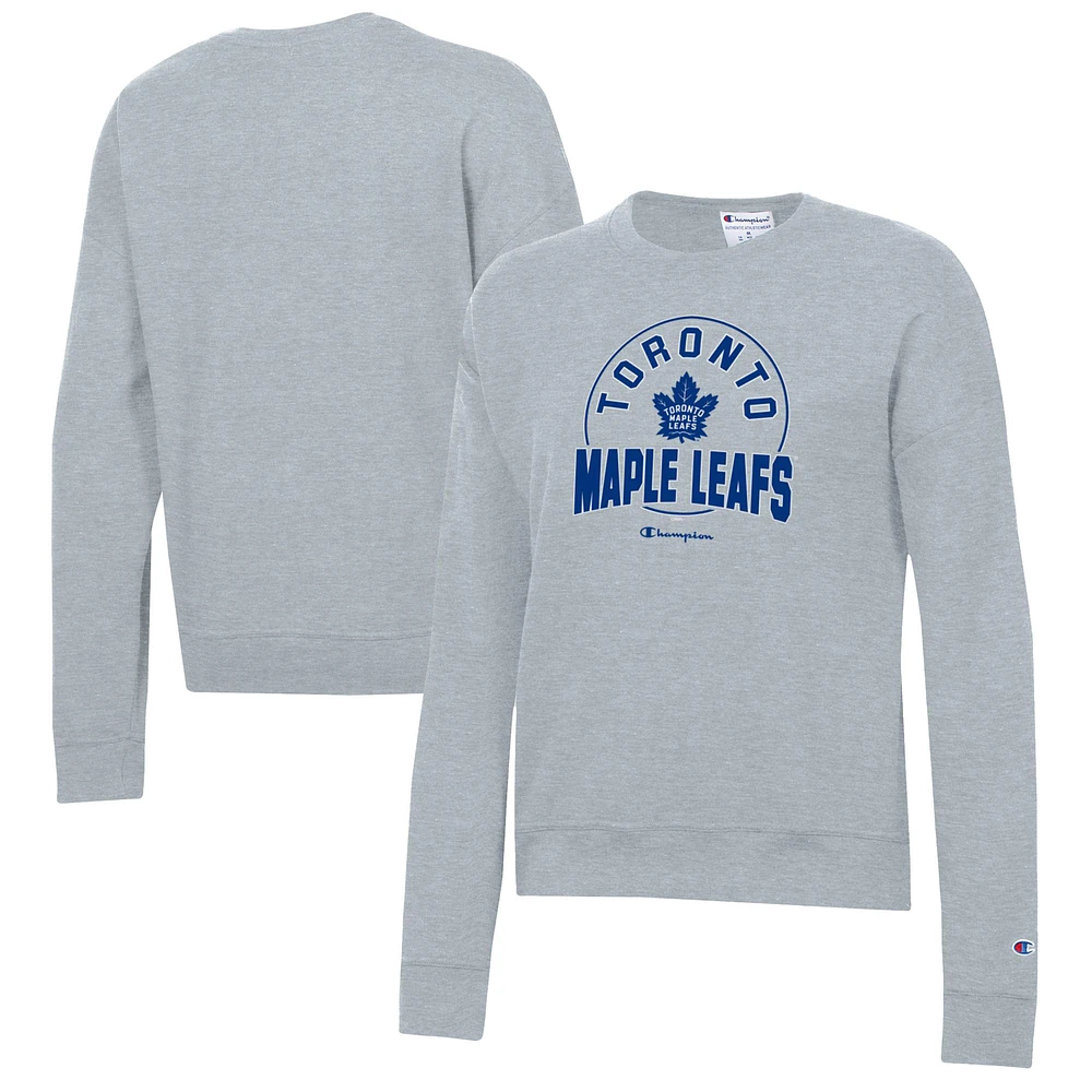 Women's Champion Gray Toronto Maple Leafs Powerblend Pullover Sweatshirt