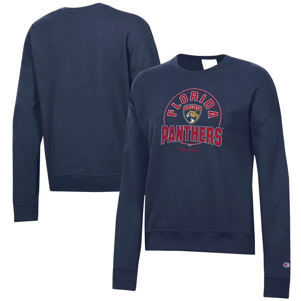 Women's Champion Navy Florida Panthers Powerblend Pullover Sweatshirt