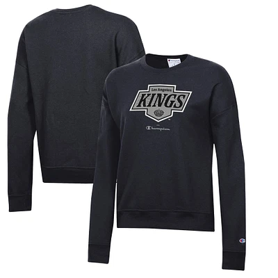 Women's Champion Black Los Angeles Kings Powerblend Pullover Sweatshirt