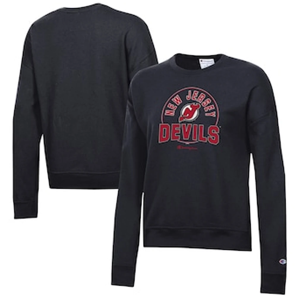 Women's Champion Black New Jersey Devils Powerblend Pullover Sweatshirt