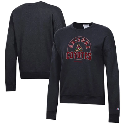 Women's Champion Black Arizona Coyotes Powerblend Pullover Sweatshirt