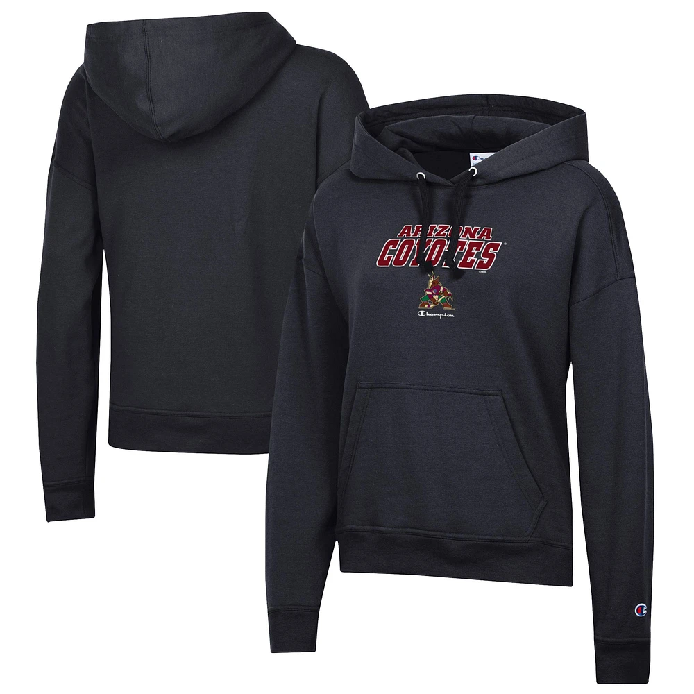Women's Champion Black Arizona Coyotes Powerblend Fleece Pullover Hoodie