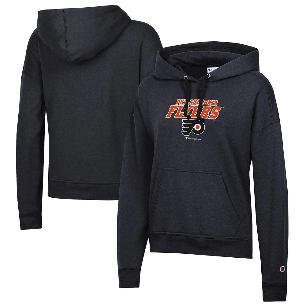 Women's Champion Black Philadelphia Flyers Powerblend Fleece Pullover Hoodie