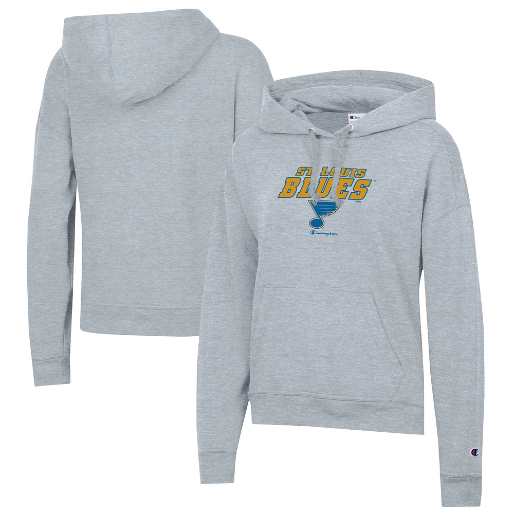 Women's Champion Gray St. Louis Blues Powerblend Fleece Pullover Hoodie