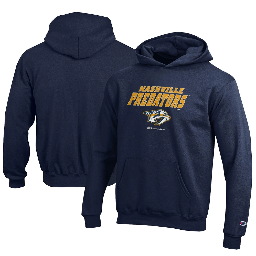 Youth Champion Navy Nashville Predators Eco Powerblend Pullover Hoodie