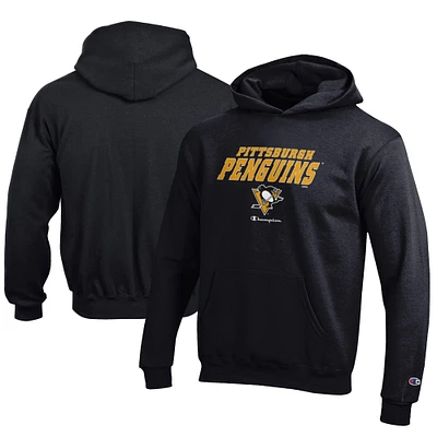 Youth Champion Black Pittsburgh Penguins Eco Powerblend Pullover Hoodie