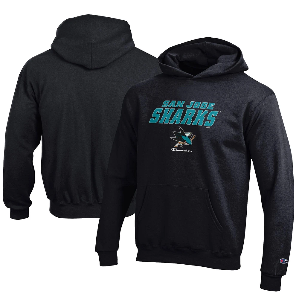 Youth Champion Black San Jose Sharks Eco Powerblend Pullover Hoodie