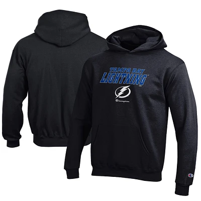Youth Champion Black Tampa Bay Lightning Eco Powerblend Pullover Hoodie