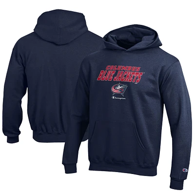 Youth Champion  Navy Columbus Blue Jackets Eco Powerblend Pullover Hoodie