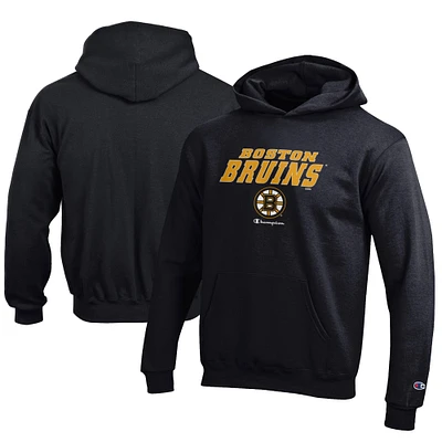 Youth Champion Black Boston Bruins Eco Powerblend Pullover Hoodie
