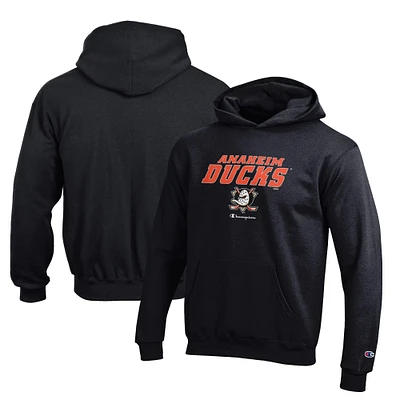 Youth Champion Black Anaheim Ducks Eco Powerblend Pullover Hoodie
