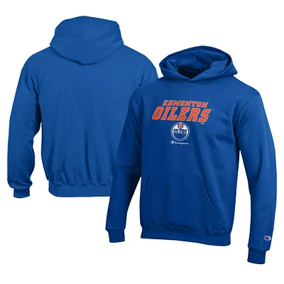 Youth Champion Royal Edmonton Oilers Eco Powerblend Pullover Hoodie