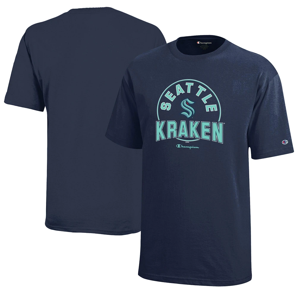 Youth Champion Deep Sea Blue Seattle Kraken Jersey T-Shirt