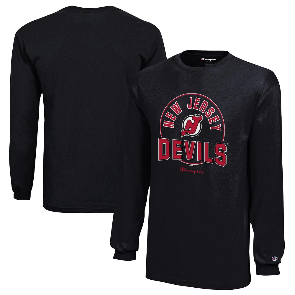 Youth Champion Black New Jersey Devils Long-Sleeve T-Shirt