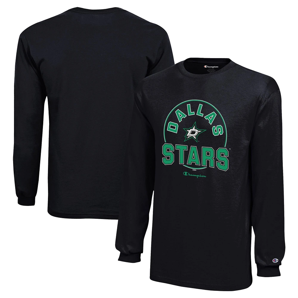 Youth Champion Black Dallas Stars Long-Sleeve Jersey T-Shirt