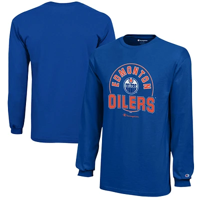 Youth Champion Royal Edmonton Oilers Long-Sleeve Jersey T-Shirt