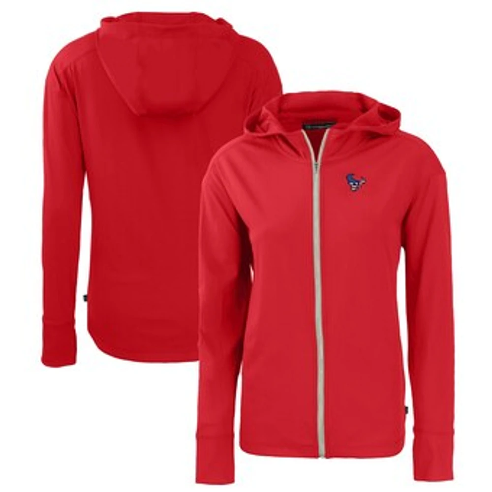 Women's Cutter & Buck Red Houston Texans Daybreak Eco Recycled Full-Zip Hoodie