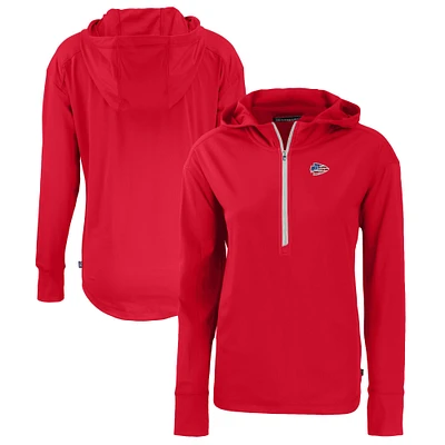 Women's Cutter & Buck Red Kansas City Chiefs Daybreak Eco Recycled Half-Zip Hoodie