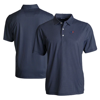 Men's Cutter & Buck Navy Buffalo Bills Big & Tall Americana Pike Eco Symmetry Print Stretch Recycled Polo