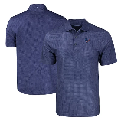 Men's Cutter & Buck Navy Houston Texans Big Tall Americana Pike Eco Tonal Geo Print Stretch Recycled Polo