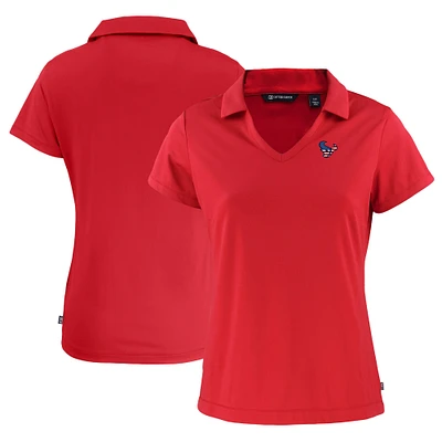 Women's Cutter & Buck Red Houston Texans Daybreak Eco Recycled V-neck Polo