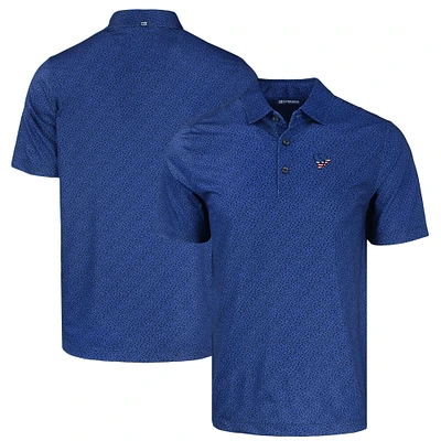 Men's Cutter & Buck Navy Houston Texans Americana Pike Eco Pebble Print Stretch Recycled Polo
