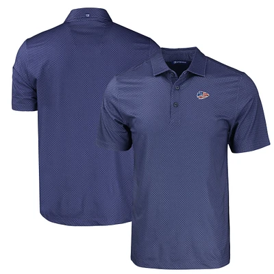 Men's Cutter & Buck Navy Kansas City Chiefs Americana Pike Eco Tonal Geo Print Stretch Recycled Polo