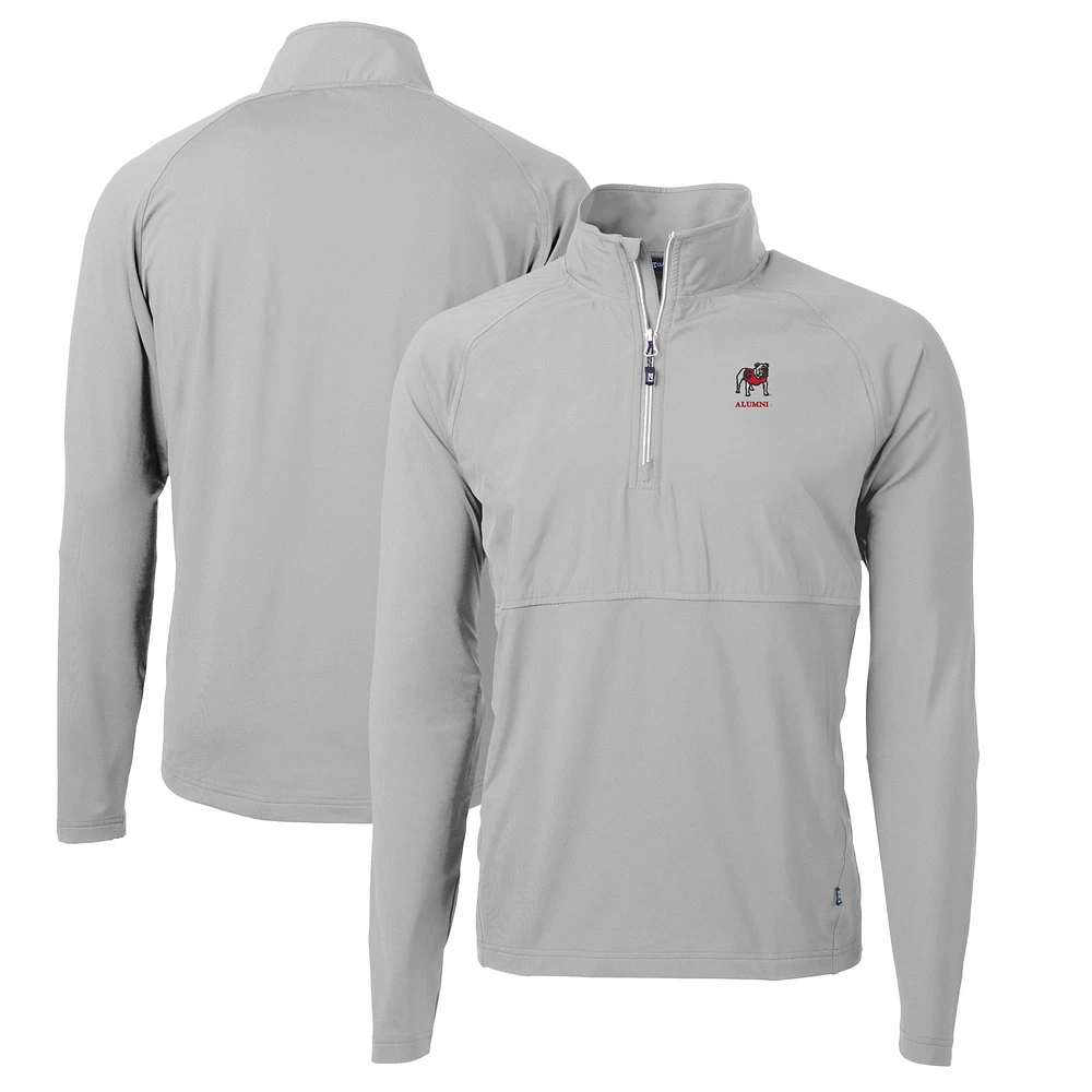 Men's Cutter & Buck Georgia Bulldogs Alumni Logo Adapt DryTec Eco Knit Hybrid Recycled Quarter-Zip Pullover Top