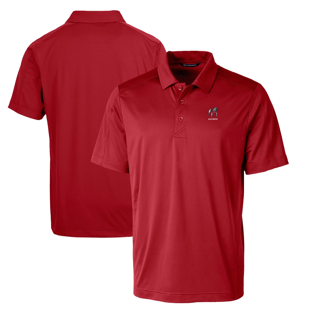 Men's Cutter & Buck Red Georgia Bulldogs Alumni Logo Prospect DryTec Textured Stretch Polo