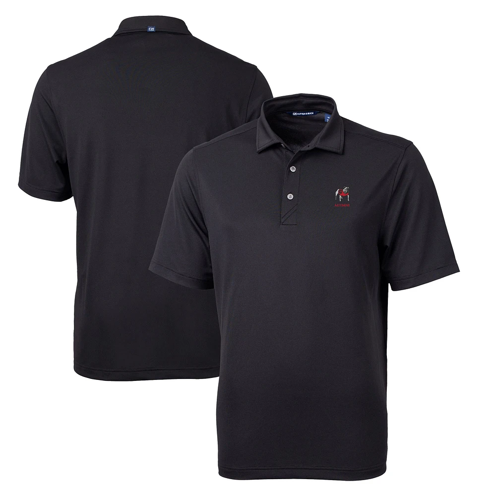 Men's Cutter & Buck Black Georgia Bulldogs Alumni Logo Virtue DryTec Eco Pique Recycled Polo