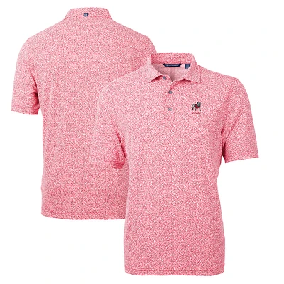 Men's Cutter & Buck Red Georgia Bulldogs Alumni Logo Virtue DryTec Eco Pique Botanical Print Recycled Polo