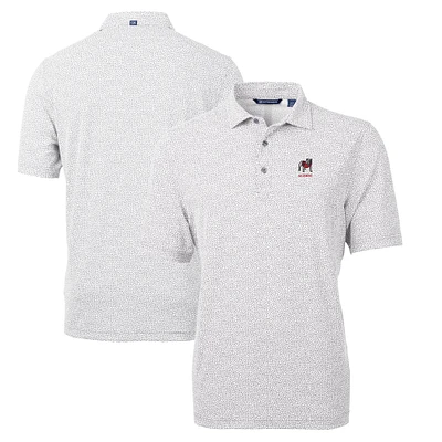 Men's Cutter & Buck Gray Georgia Bulldogs Alumni Logo Virtue DryTec Eco Pique Botanical Print Recycled Polo