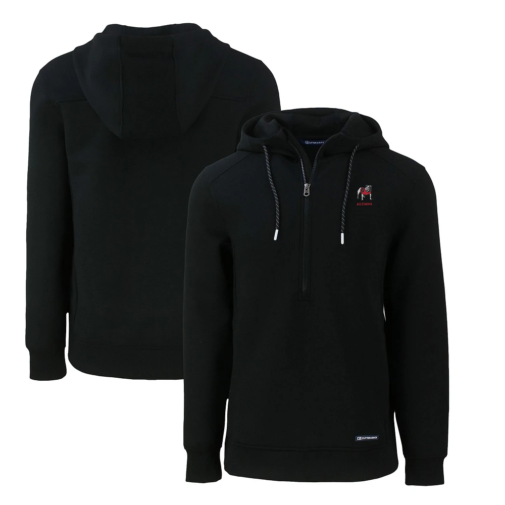 Men's Cutter & Buck Georgia Bulldogs Alumni Logo Roam Eco Recycled Half-Zip Hoodie
