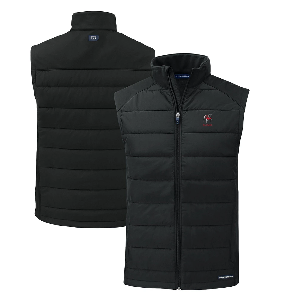 Men's Cutter & Buck Georgia Bulldogs Alumni Logo Evoke PrimaLoft Hybrid Eco Softshell Recycled Full-Zip Vest