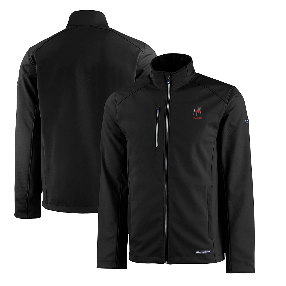 Men's Cutter & Buck Georgia Bulldogs Alumni Logo Evoke Eco Softshell Recycled Full-Zip Jacket