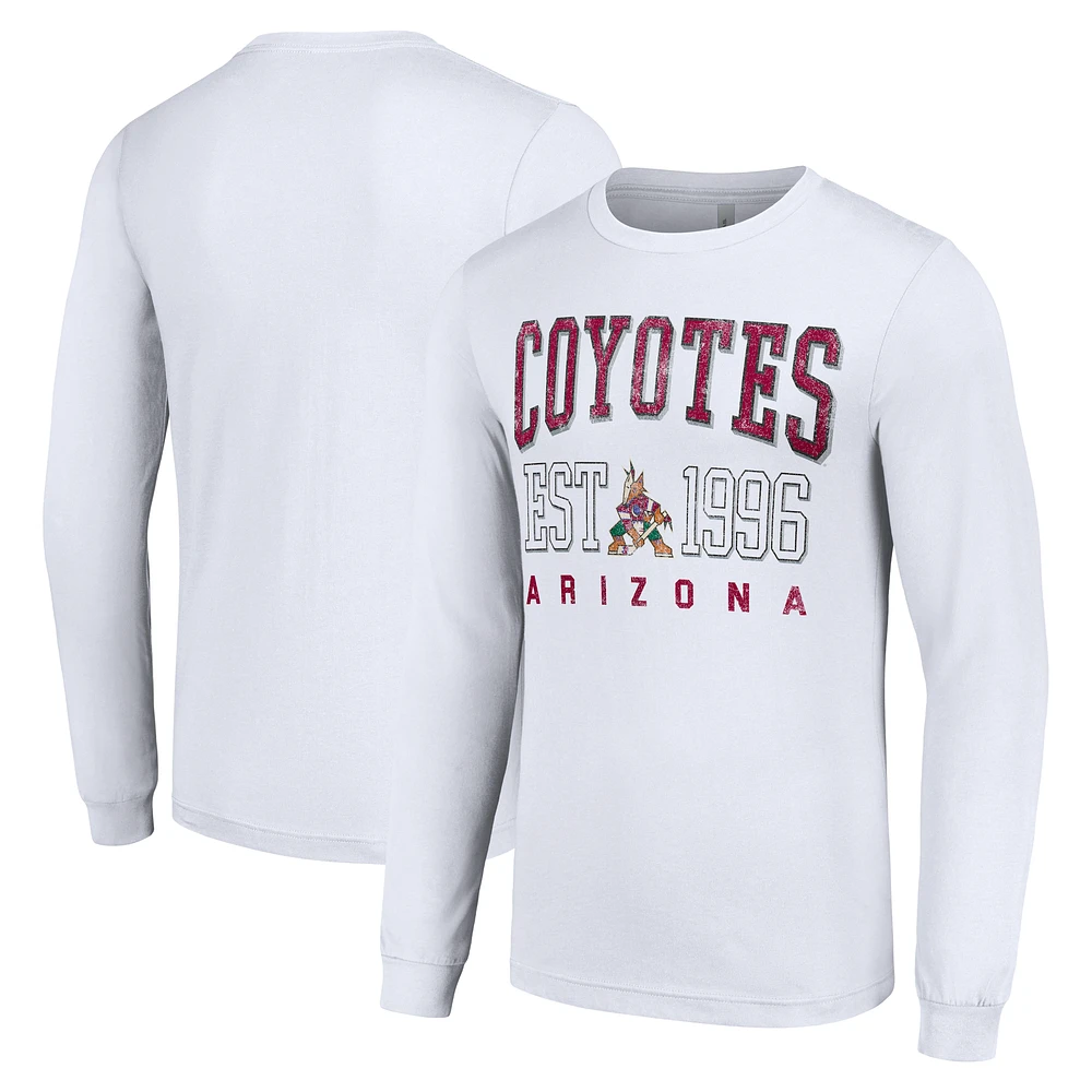 Men's Starter White Arizona Coyotes Logo Graphic Long Sleeve T-Shirt