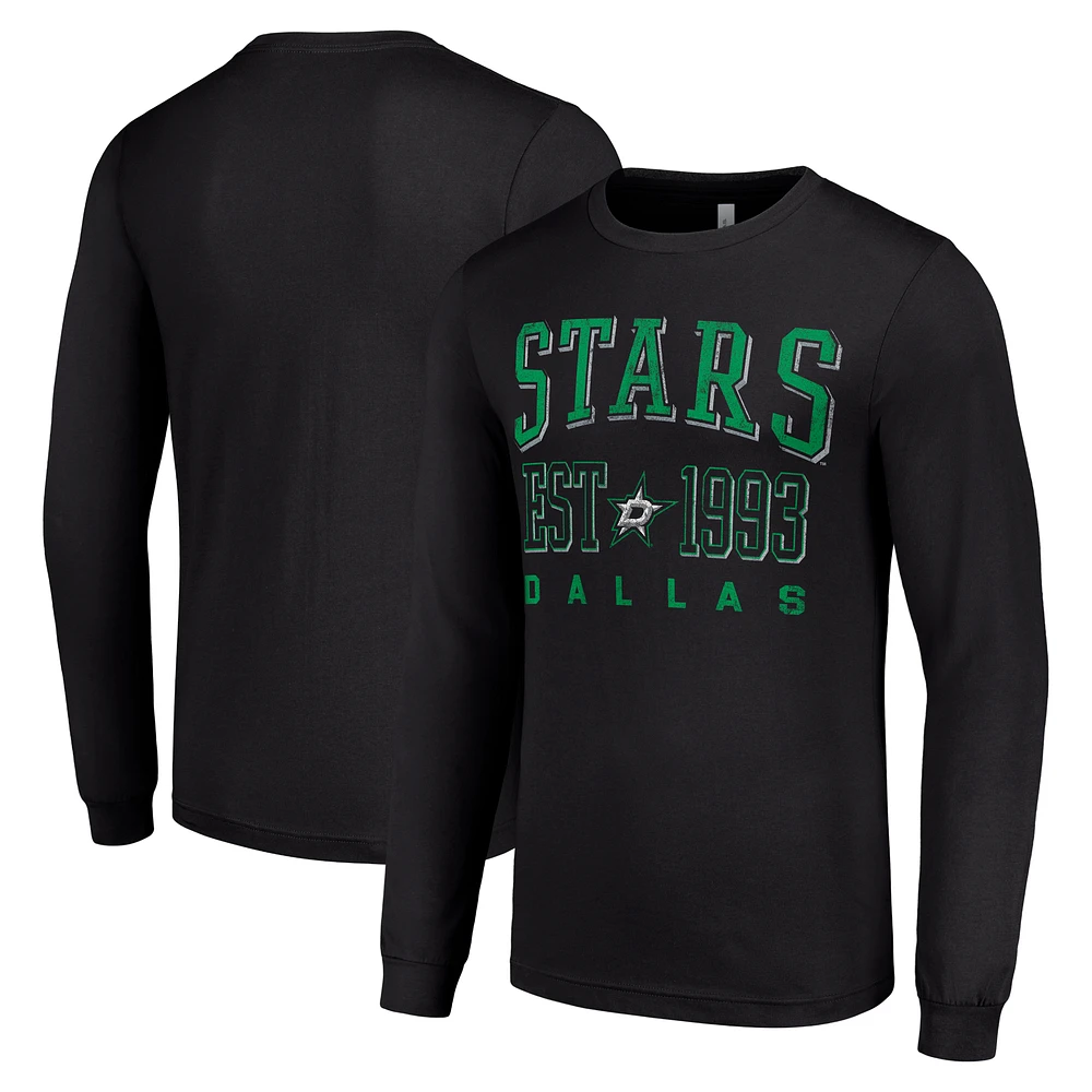 Men's Starter Black Dallas Stars Logo Graphic Long Sleeve T-Shirt