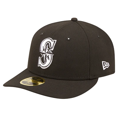 Men's New Era Black Seattle Mariners Low Profile 59FIFTY Fitted Hat