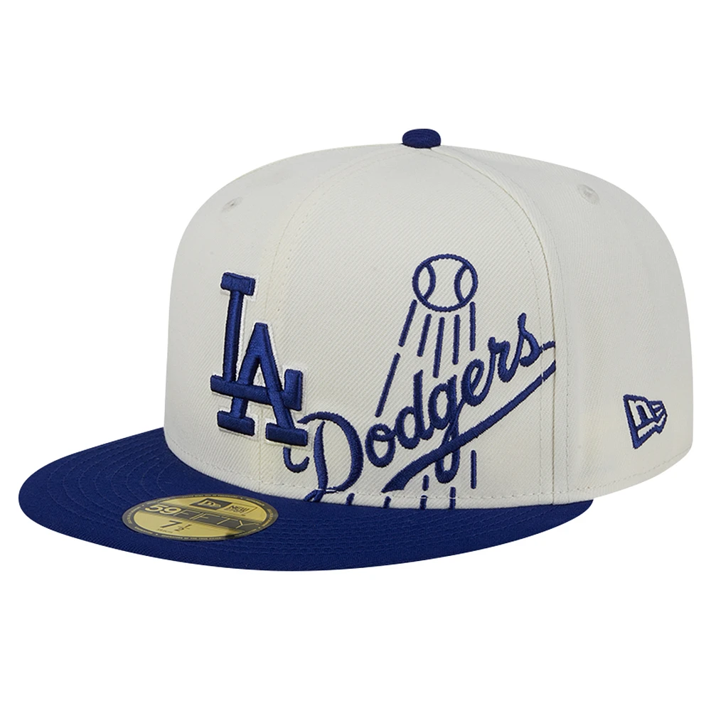 Men's New Era Cream/Royal Los Angeles Dodgers Lonestar 59FIFTY Fitted Hat