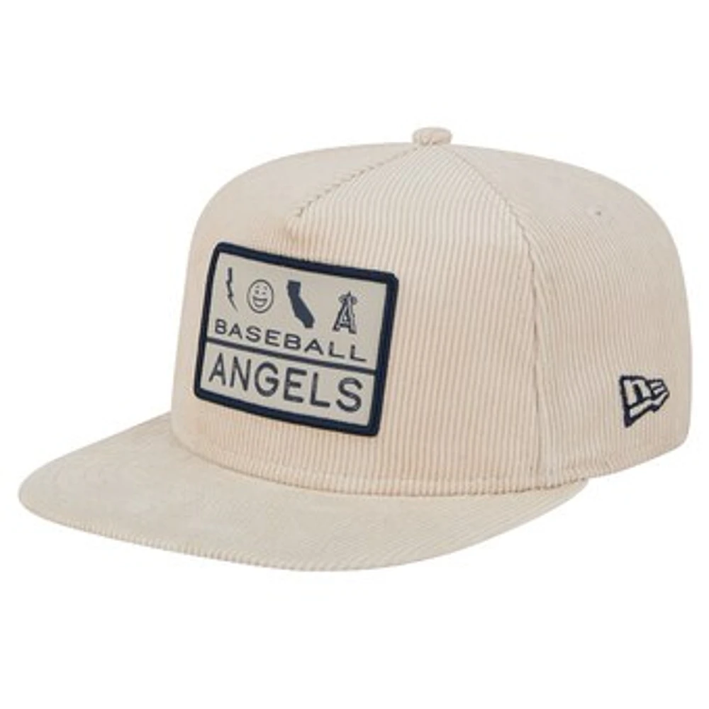 Men's New Era Khaki Los Angeles Angels Summer Essential Golfer Snapback Hat