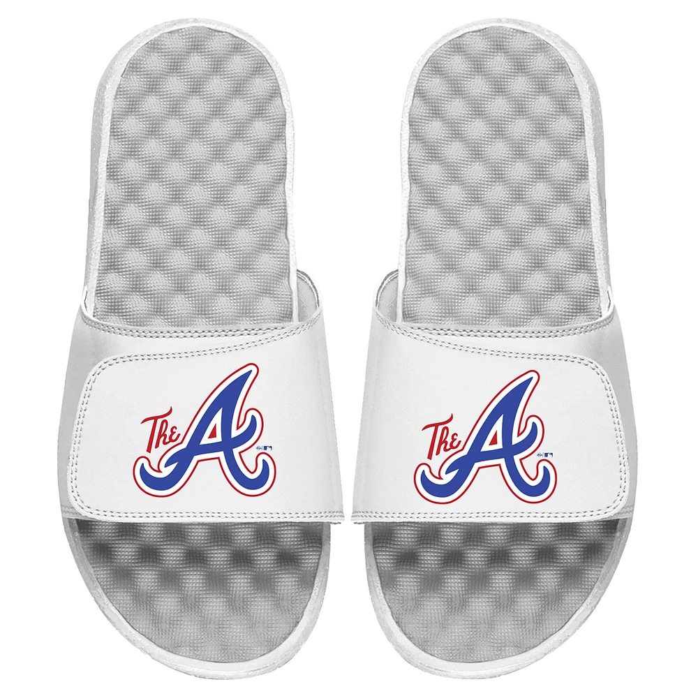 Youth ISlide White Atlanta Braves 2023 City Connect Slide Sandals
